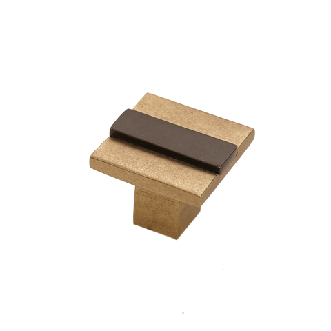 Bronze Contemporary Banded Knob 1-1/2″ Espresso Champagne